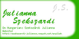 julianna szekszardi business card