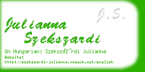 julianna szekszardi business card